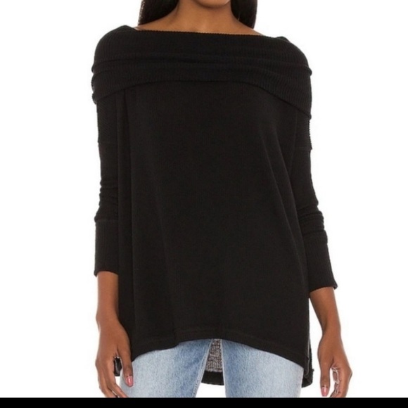 NEW Free People Juicy Thermal Black Long Sleeve Top S - Picture 3 of 12